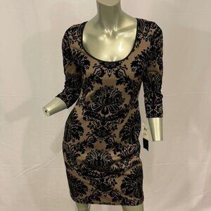 AIDAN MATTOX Cut-Out Back Velvet Floral Dress Size 2